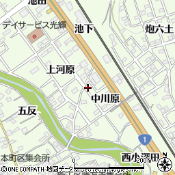 愛知県豊川市御油町中川原36周辺の地図