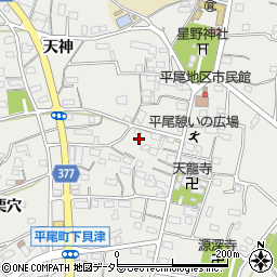 愛知県豊川市平尾町郷中周辺の地図
