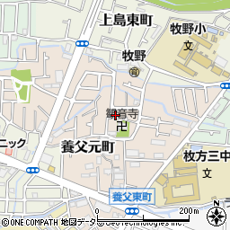 大阪府枚方市養父元町周辺の地図