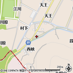 愛知県豊川市金沢町西峡周辺の地図