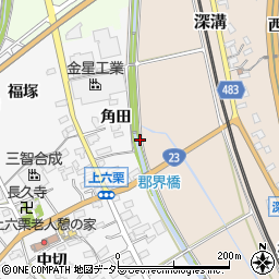 愛知県額田郡幸田町深溝下中川周辺の地図