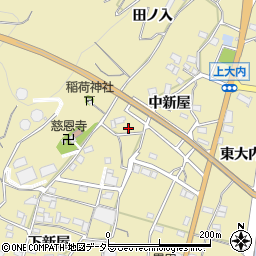 愛知県蒲郡市清田町中新屋24-1周辺の地図