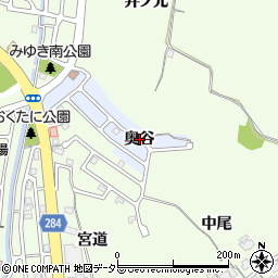 京都府八幡市戸津奥谷周辺の地図