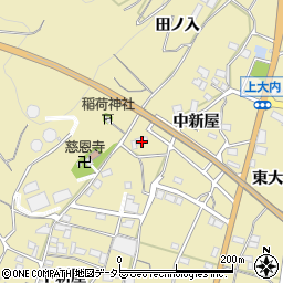 愛知県蒲郡市清田町中新屋25周辺の地図