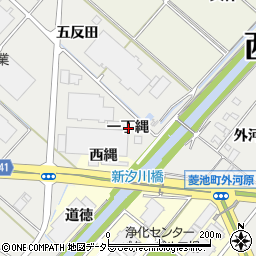愛知県西尾市菱池町一丁縄周辺の地図