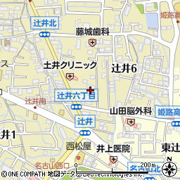 兵庫県姫路市辻井6丁目6周辺の地図