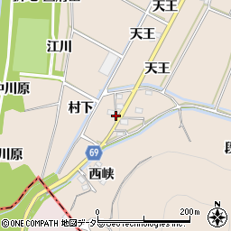 愛知県豊川市金沢町（村下）周辺の地図