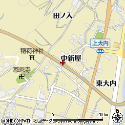 愛知県蒲郡市清田町中新屋周辺の地図