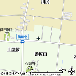 愛知県豊川市篠田町（新居東）周辺の地図