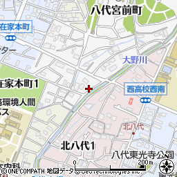 兵庫県姫路市八代宮前町8-28周辺の地図