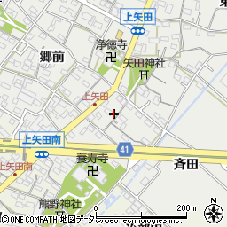 愛知県西尾市上矢田町熊子周辺の地図