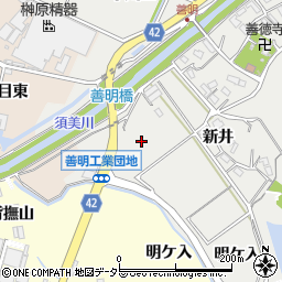 愛知県西尾市善明町下深周辺の地図