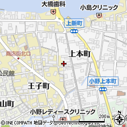 兵庫県小野市上本町39周辺の地図