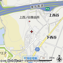 愛知県豊川市千両町上西ノ谷周辺の地図