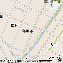 愛知県豊川市金沢町年田周辺の地図