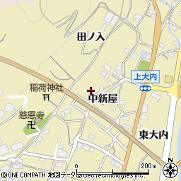 愛知県蒲郡市清田町中新屋46周辺の地図
