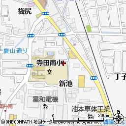 京都府城陽市寺田新池周辺の地図