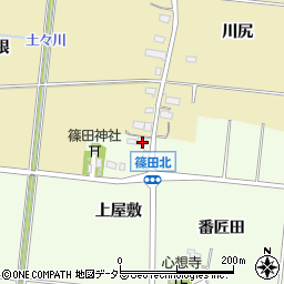 愛知県豊川市篠田町上屋敷22周辺の地図