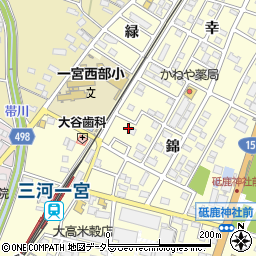 愛知県豊川市一宮町（錦）周辺の地図