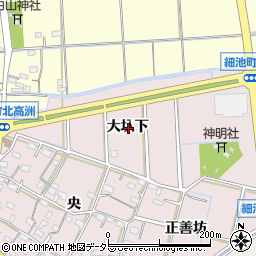 愛知県西尾市細池町大圦下周辺の地図