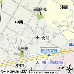愛知県西尾市川口町周辺の地図
