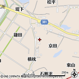 愛知県豊川市金沢町京田周辺の地図