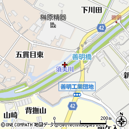 愛知県西尾市善明町琵琶島周辺の地図