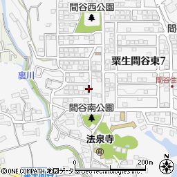大阪府箕面市粟生間谷東周辺の地図