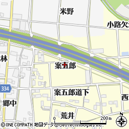 愛知県豊川市長草町案五郎周辺の地図