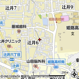 兵庫県姫路市辻井6丁目15周辺の地図