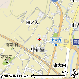 愛知県蒲郡市清田町中新屋62-1周辺の地図
