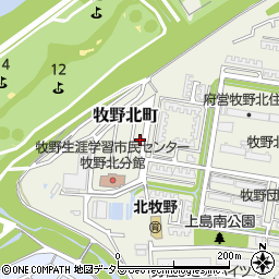 大阪府枚方市牧野北町13-16周辺の地図