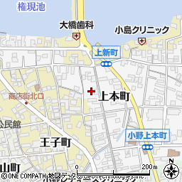 兵庫県小野市上本町34周辺の地図