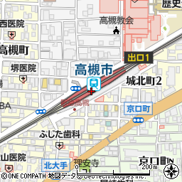 ローソンＨＡ阪急高槻市店周辺の地図