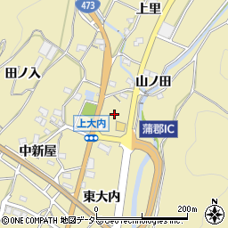 愛知県蒲郡市清田町上大内周辺の地図