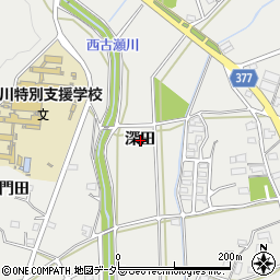 愛知県豊川市平尾町深田周辺の地図