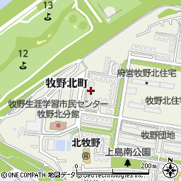 大阪府枚方市牧野北町10-33周辺の地図