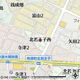 愛知県西尾市寺津町（北若王子西）周辺の地図