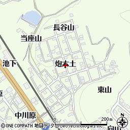 愛知県豊川市御油町（炮六土）周辺の地図