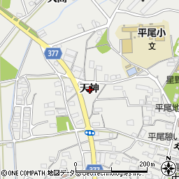 愛知県豊川市平尾町天神周辺の地図
