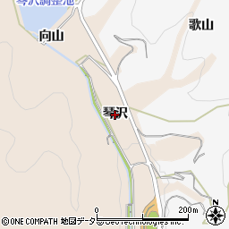 愛知県幸田町（額田郡）桐山（琴沢）周辺の地図