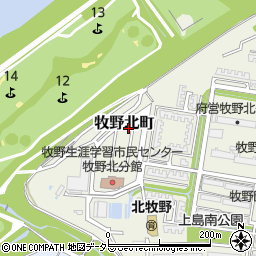 大阪府枚方市牧野北町14-2周辺の地図