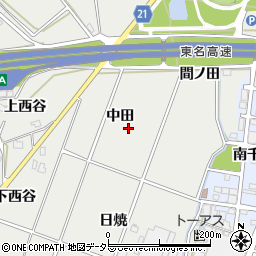 愛知県豊川市千両町（中田）周辺の地図