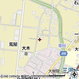 愛知県豊川市大木町荒屋周辺の地図