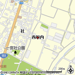 愛知県豊川市一宮町（西垣内）周辺の地図