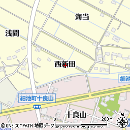 愛知県西尾市今川町西新田周辺の地図