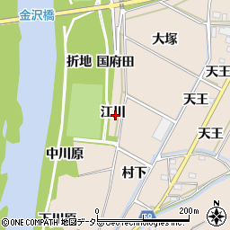 愛知県豊川市金沢町江川周辺の地図