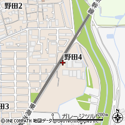 大阪府高槻市野田4丁目周辺の地図