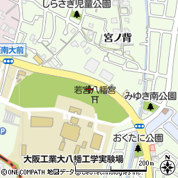 京都府八幡市美濃山宮ノ背周辺の地図