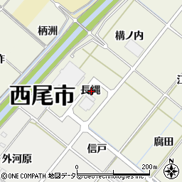愛知県西尾市深池町長縄周辺の地図